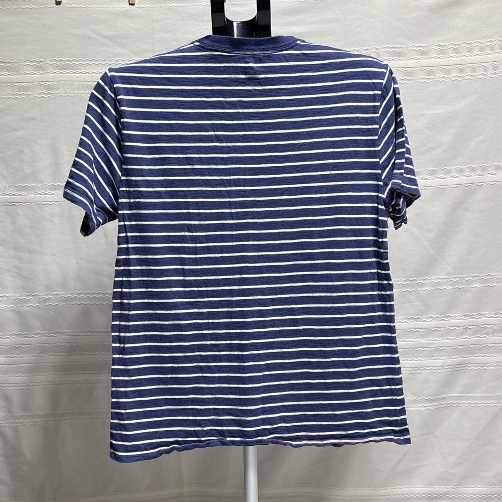 Kids Polo Ralph Lauren Shirt XL Blue/White Striped V Neck Short Sleeve Shirt - Picture 3 of 8